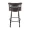 Armen Living Neura Swivel Counter or Bar Stool in Mocha Finish with Brown Faux Leather 840254333512 - alternate 2